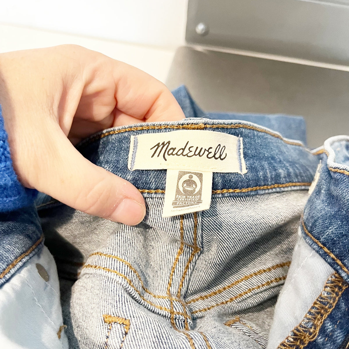 Madewell High Rise Skinny Flare Jeans Fairson Wash Blue Super Stretch 28