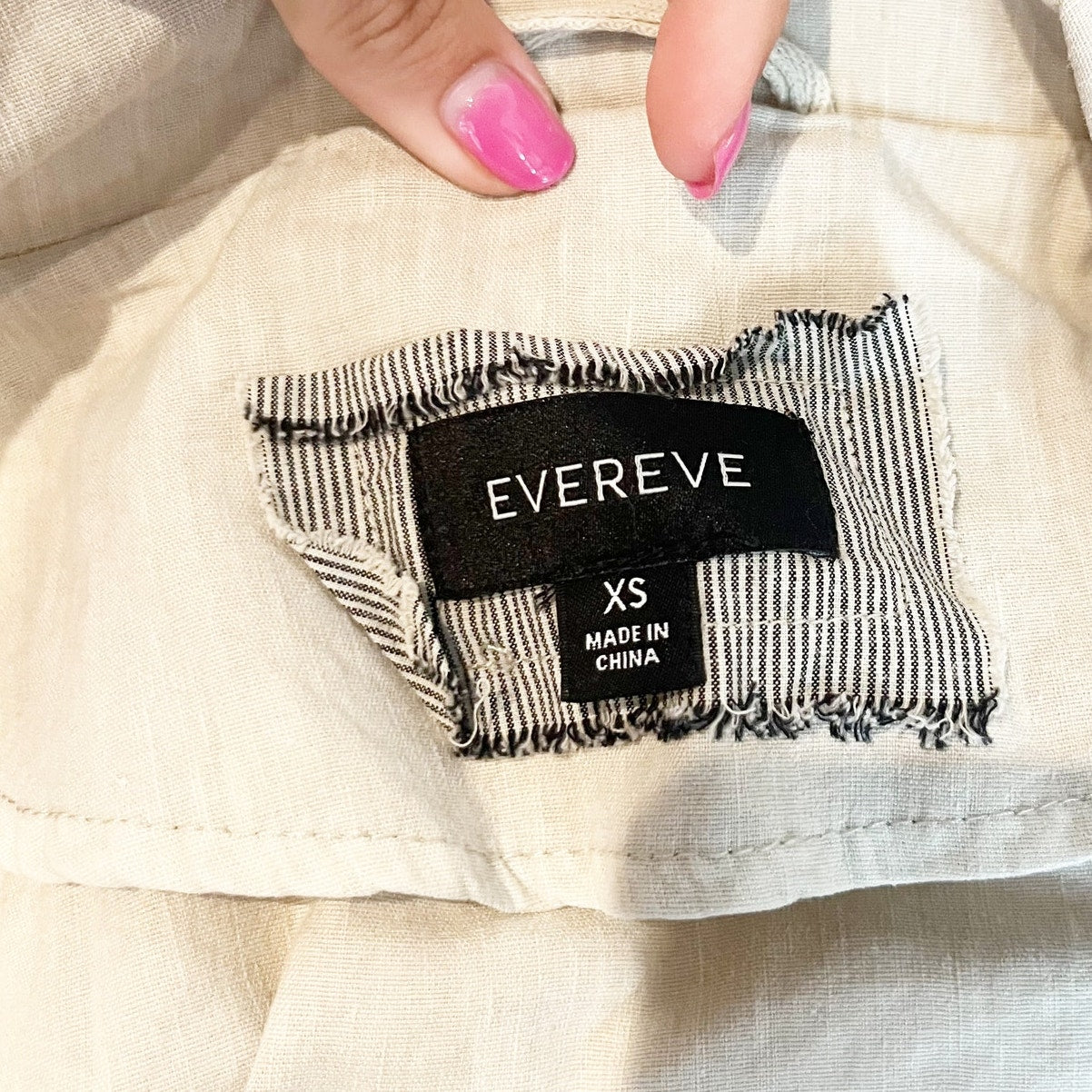 Evereve Full Zip Long Sleeve Utility Camp Jacket Cream Ivory XS