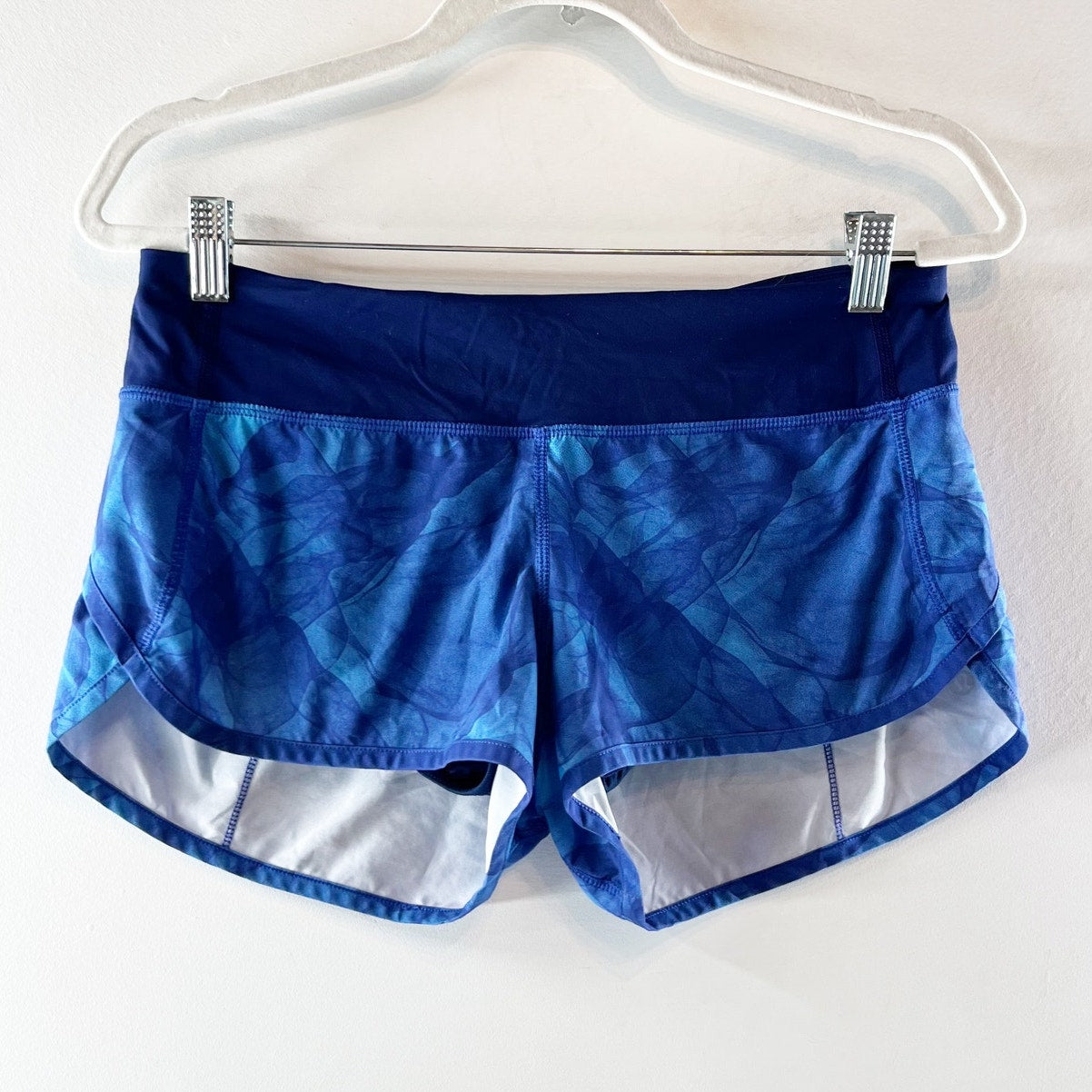 Lululemon Speed Shorts 2 1/2" Mini Midnight Tulle Multi Hero Blue 6