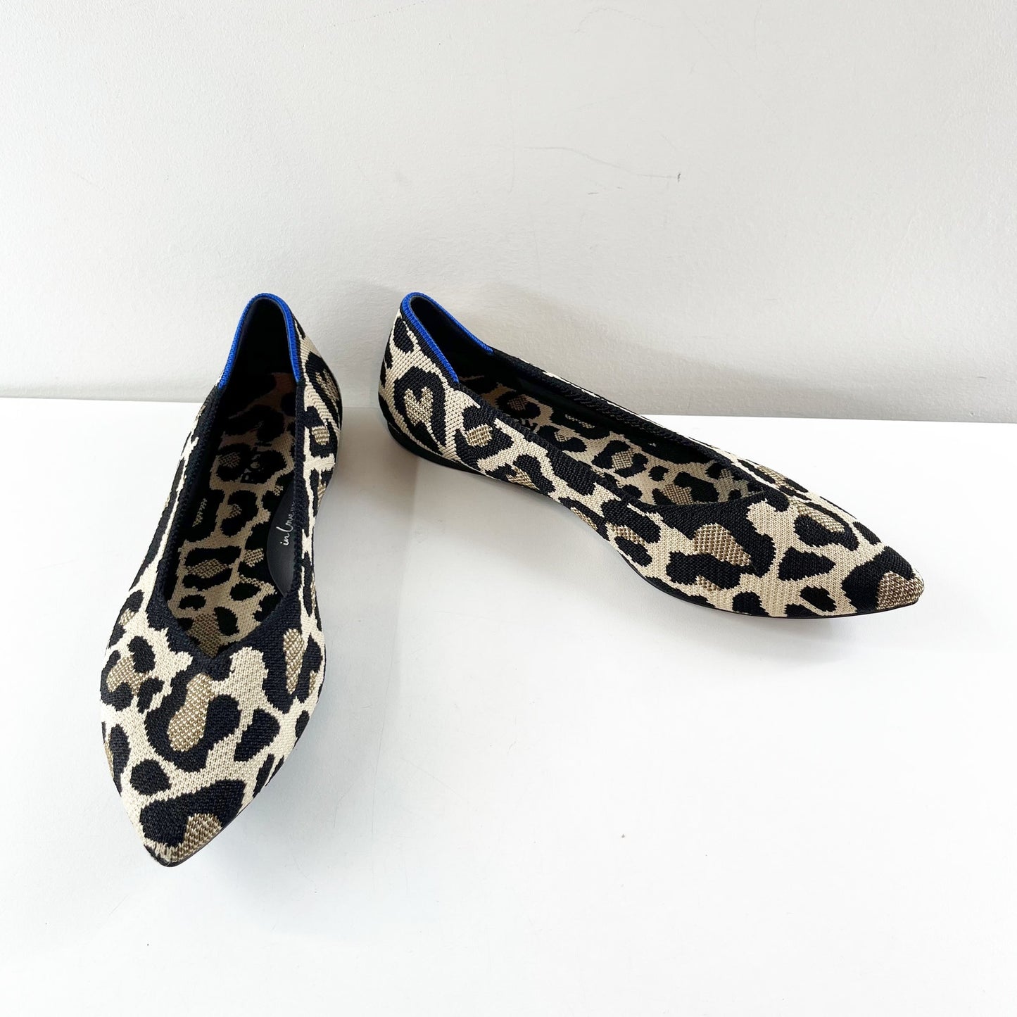 Rothy's The Point Animal Print Slip On Knit Ballet Flats Desert Cat Leopard 9.5