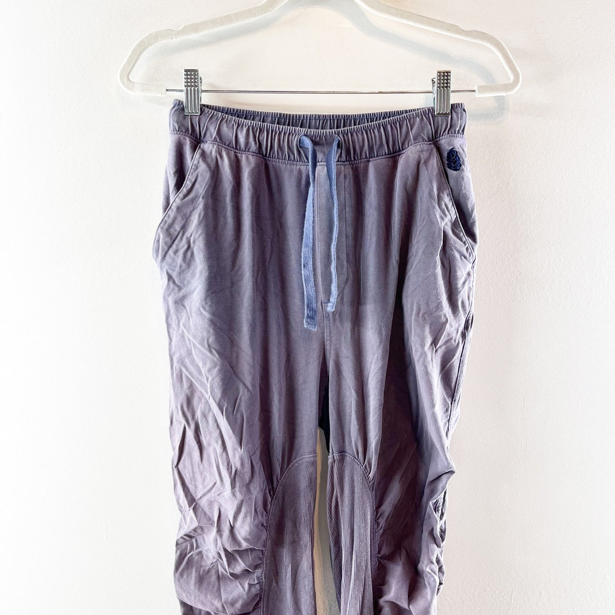FP Movement Drawstring Waist Pull On Ruched Jogger Pants Purple Blue XS