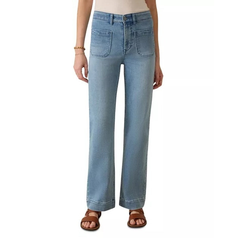 Faherty Stretch Terry Patch Pocket Ankle Pants Jeans Eastern Shore Blue 26