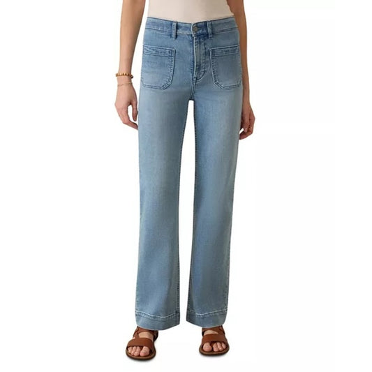 Faherty Stretch Terry Patch Pocket Ankle Pants Jeans Eastern Shore Blue 26