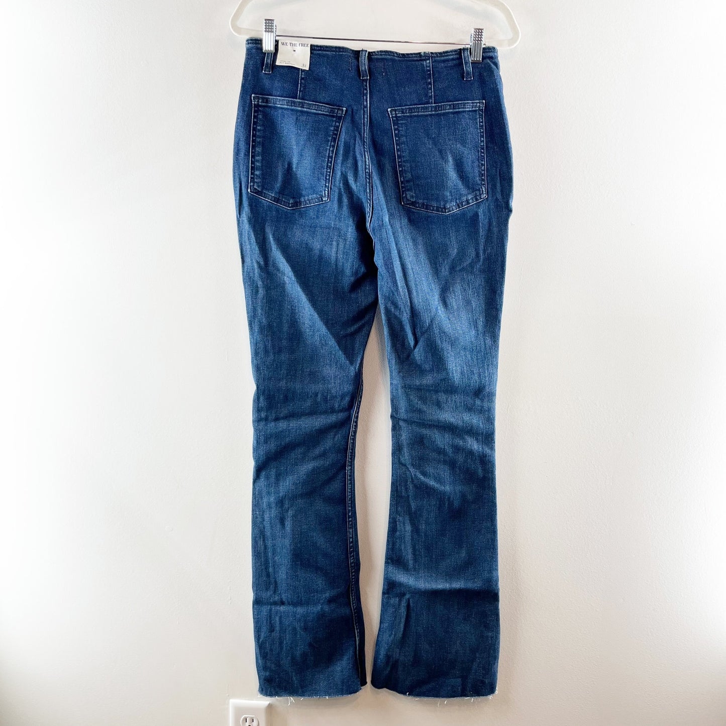 Free People High Rise Level Up Slit Bootcut Jeans Night Sky Blue 31 / 12