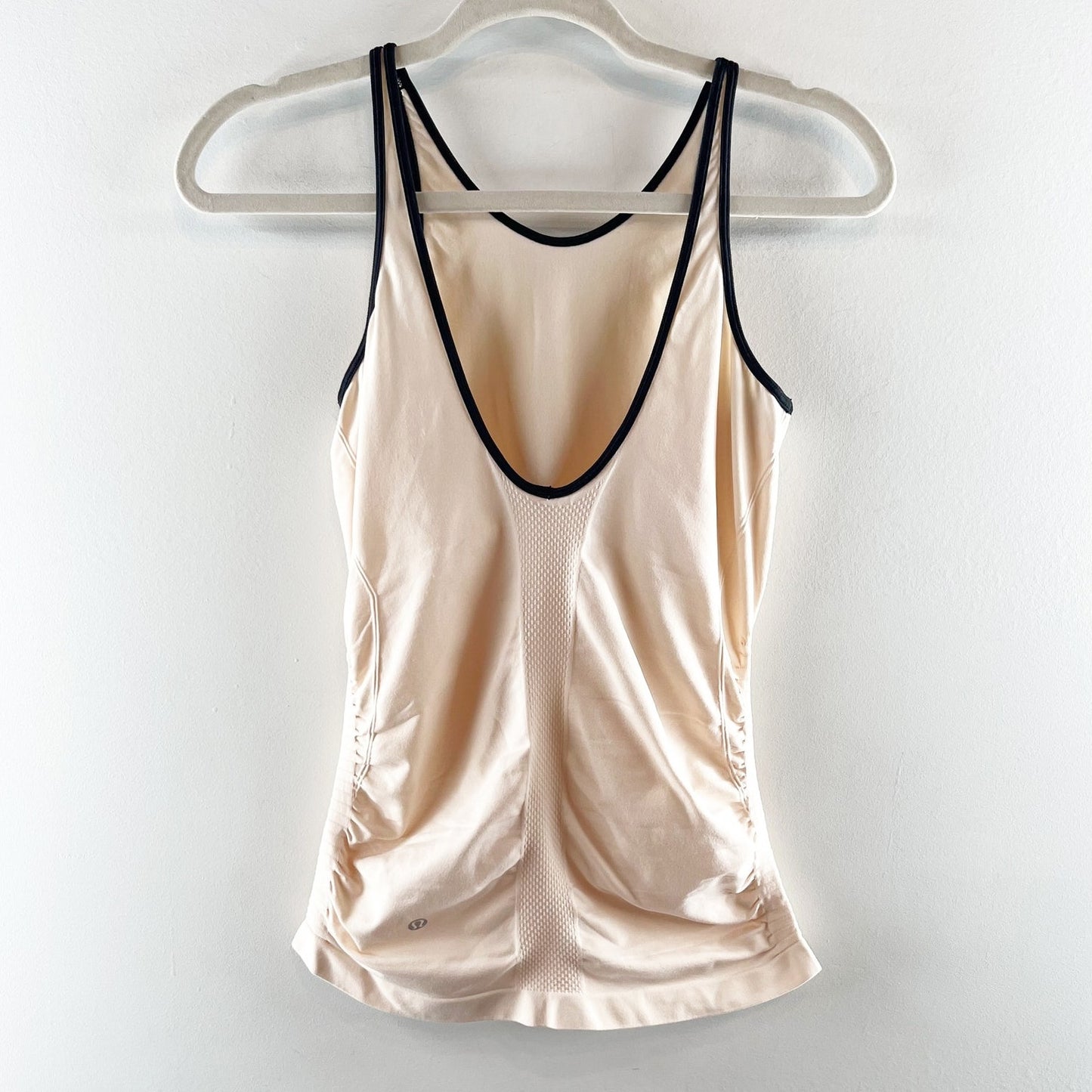 Lululemon In The Flow Sleeveless Gathered Side Tank Top Heathered Butter Pink S