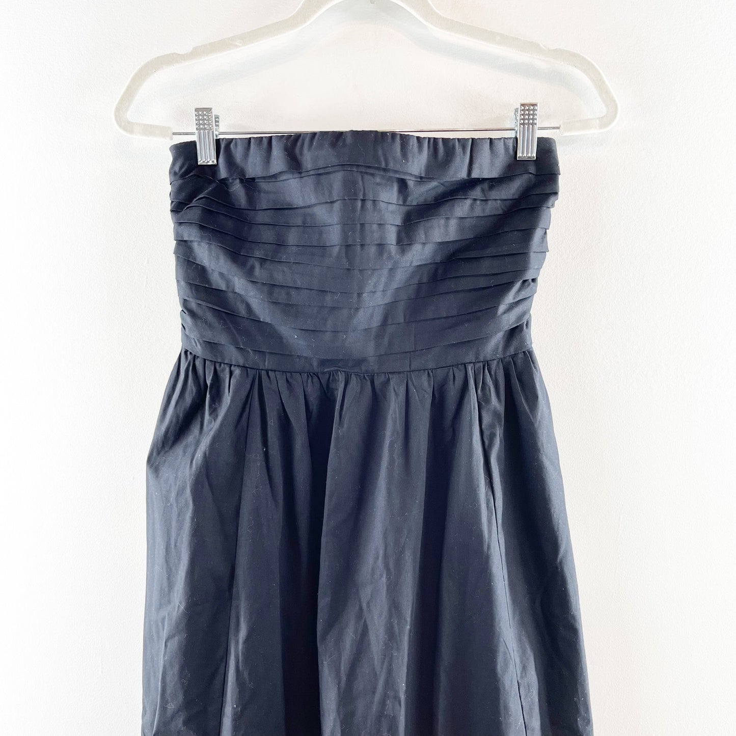 Abercrombie Strapless Emerson Poplin Midi Dress Black Small Tall