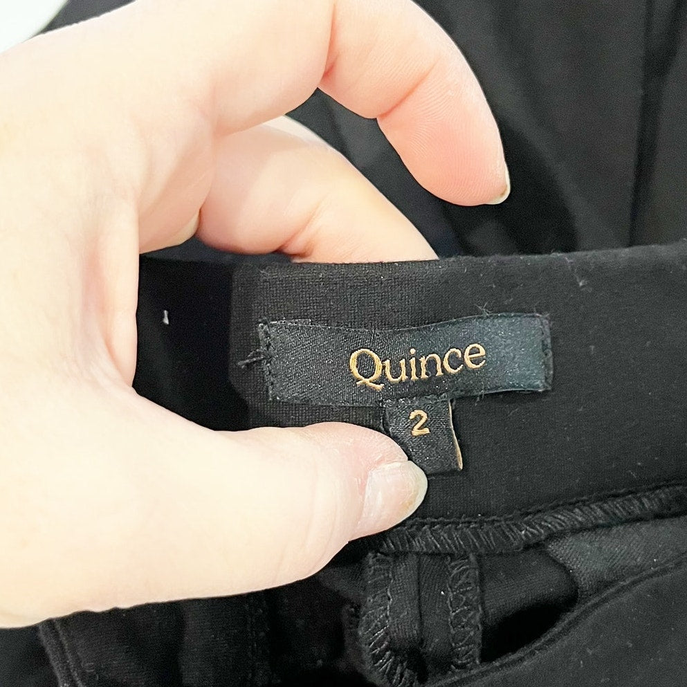 Quince Ultra-Stretch Ponte Bootcut Pants Black 2