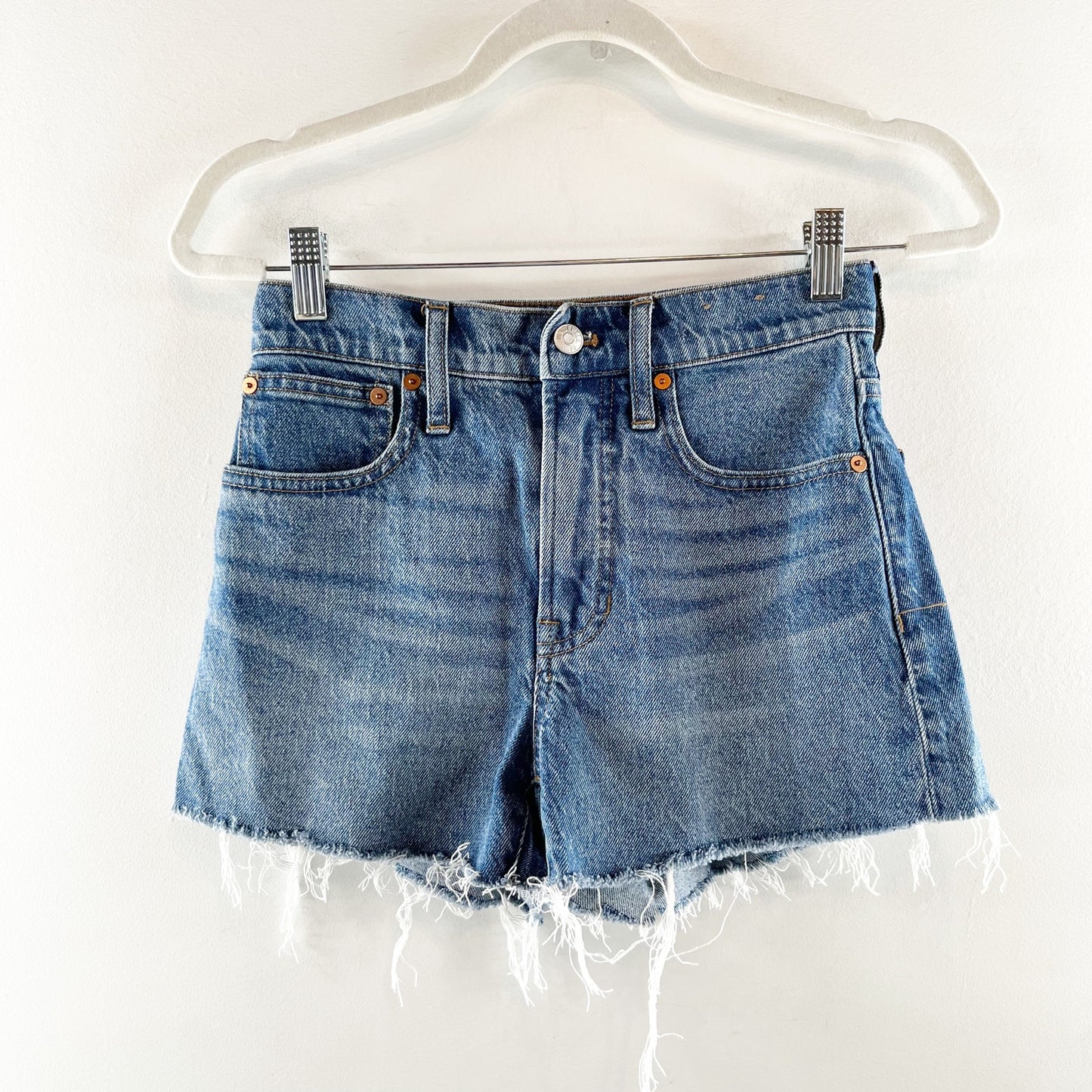 Madewell Mid Rise Perfect Jean Cutoff Denim Shorts Blue 24