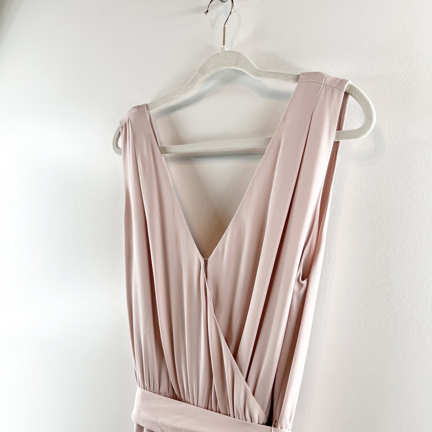 Babaton Aritzia Maximillion V Neck Cropped Wide Leg Jumpsuit Camille Pink Medium