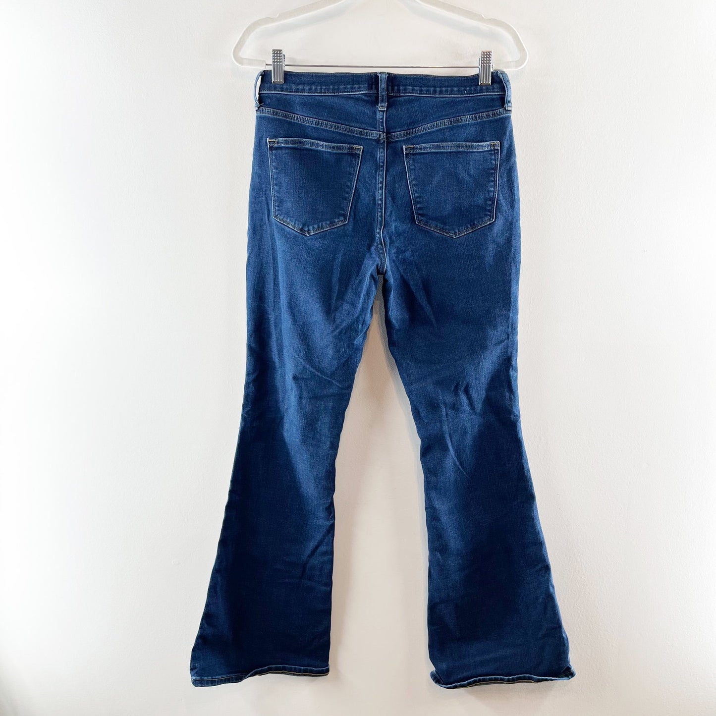 J. Crew Mid Rise Full Length Flare Jeans Signature Stretch Dark Wash Blue 26