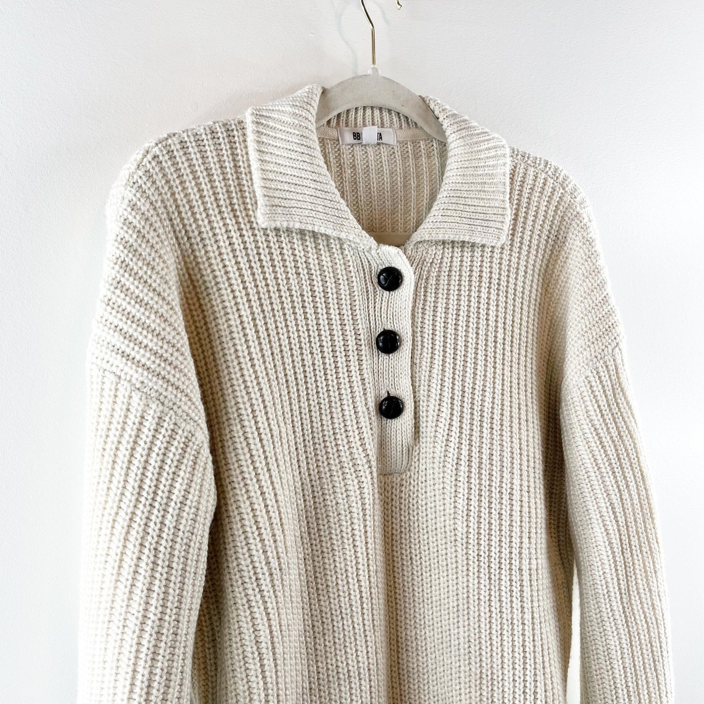 Steve Madden BB Dakota Mountain Time Sweater Oatmeal Tan Small