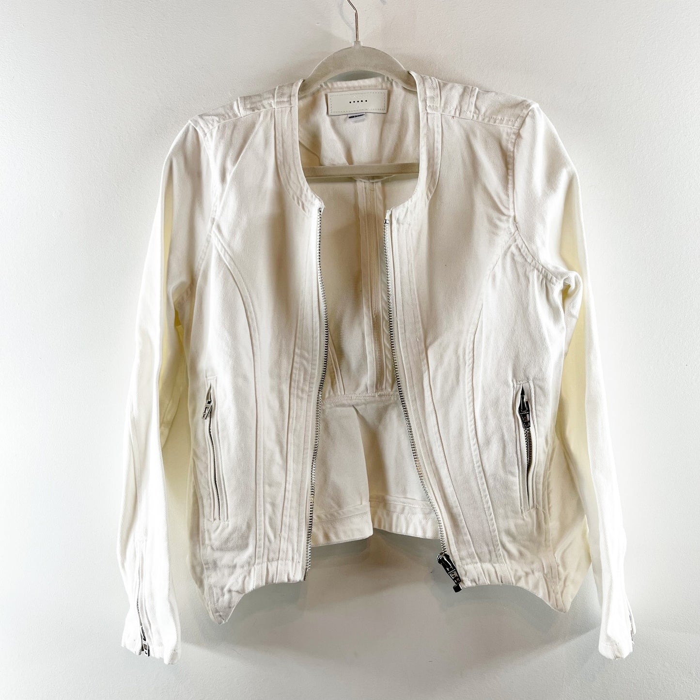 Blank NYC Part Time Lover Jean Cotton Denim Jacket White Small