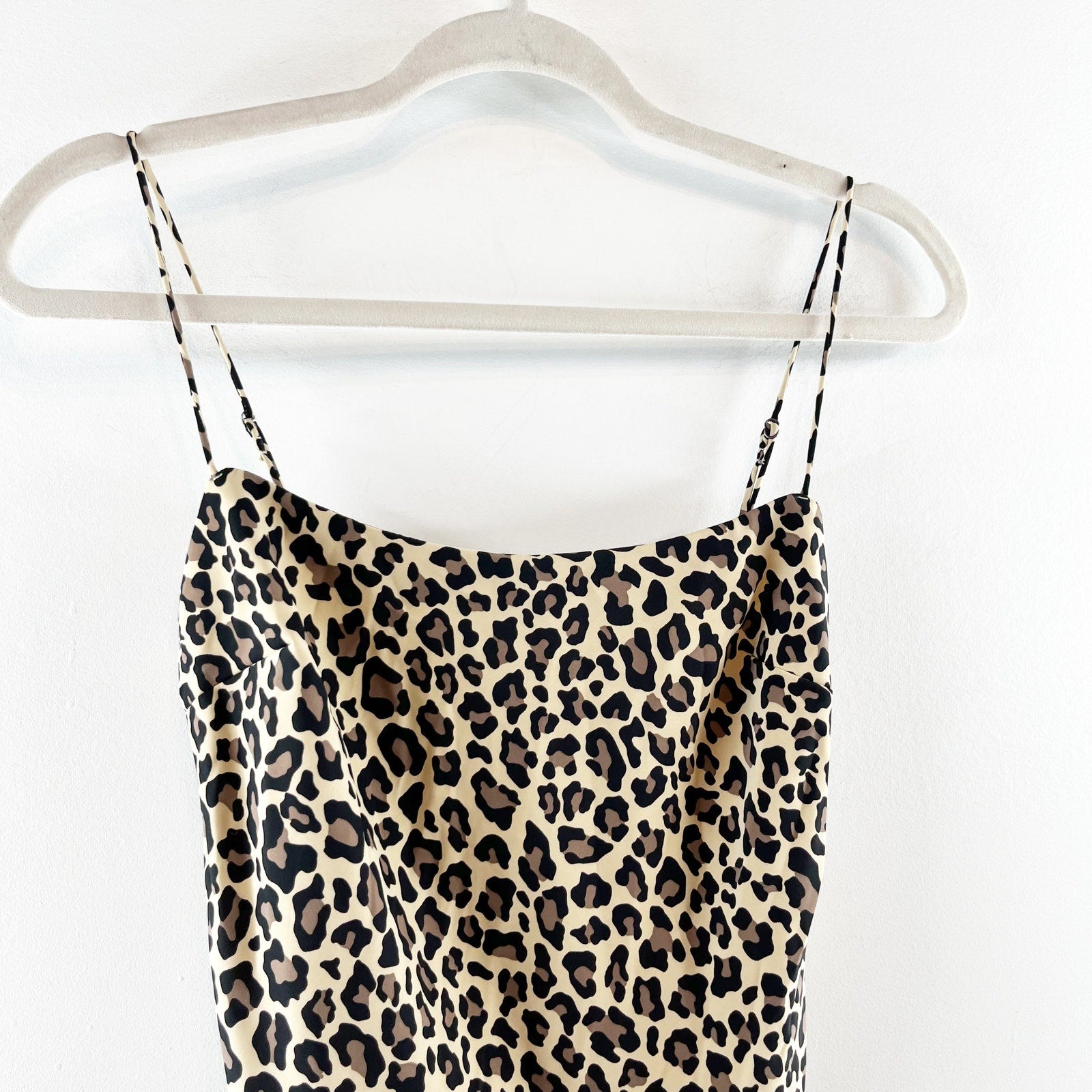 Abercrombie Fitch The Julia Slip Midi Dress Leopard XS