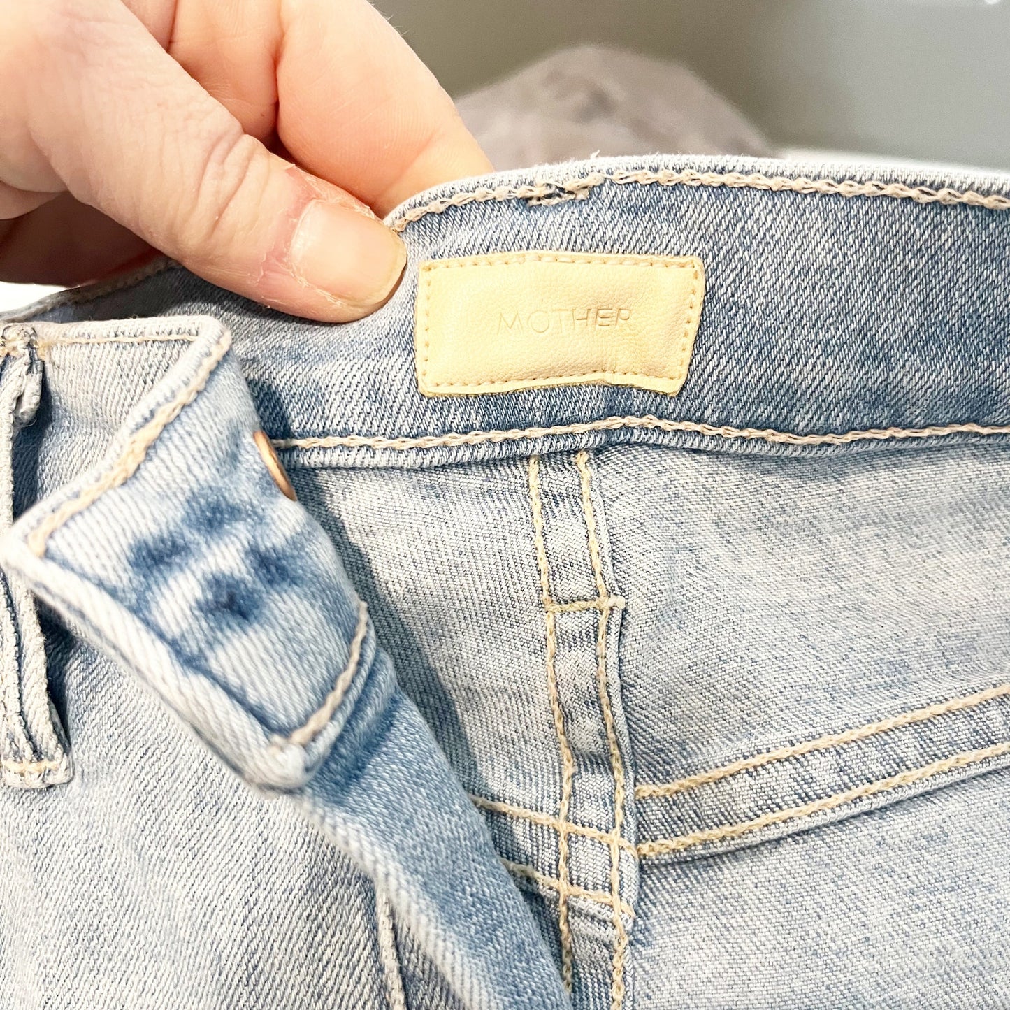 Mother The Tripper Ankle Fray Crop Boot Jeans Island Time Blue 24