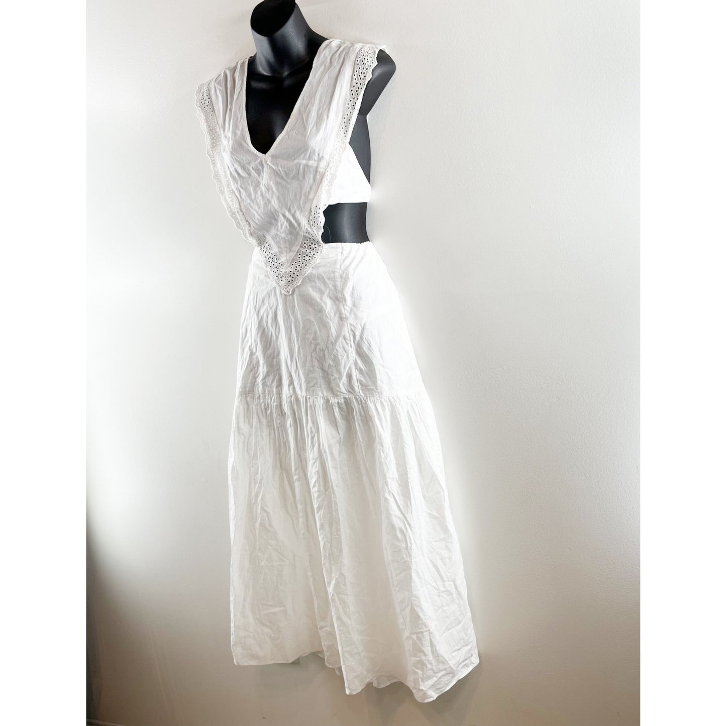 Urban Outfitters Macie Lace Apron Front Midi Dress White Small