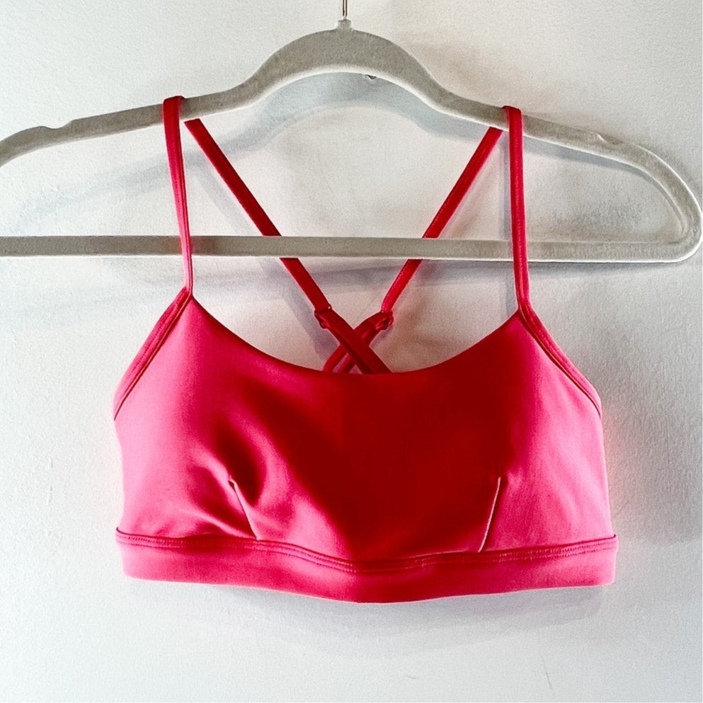 Alo Yoga Airlift Intrigue Crossback Strap Sports Bra Candy Red Small