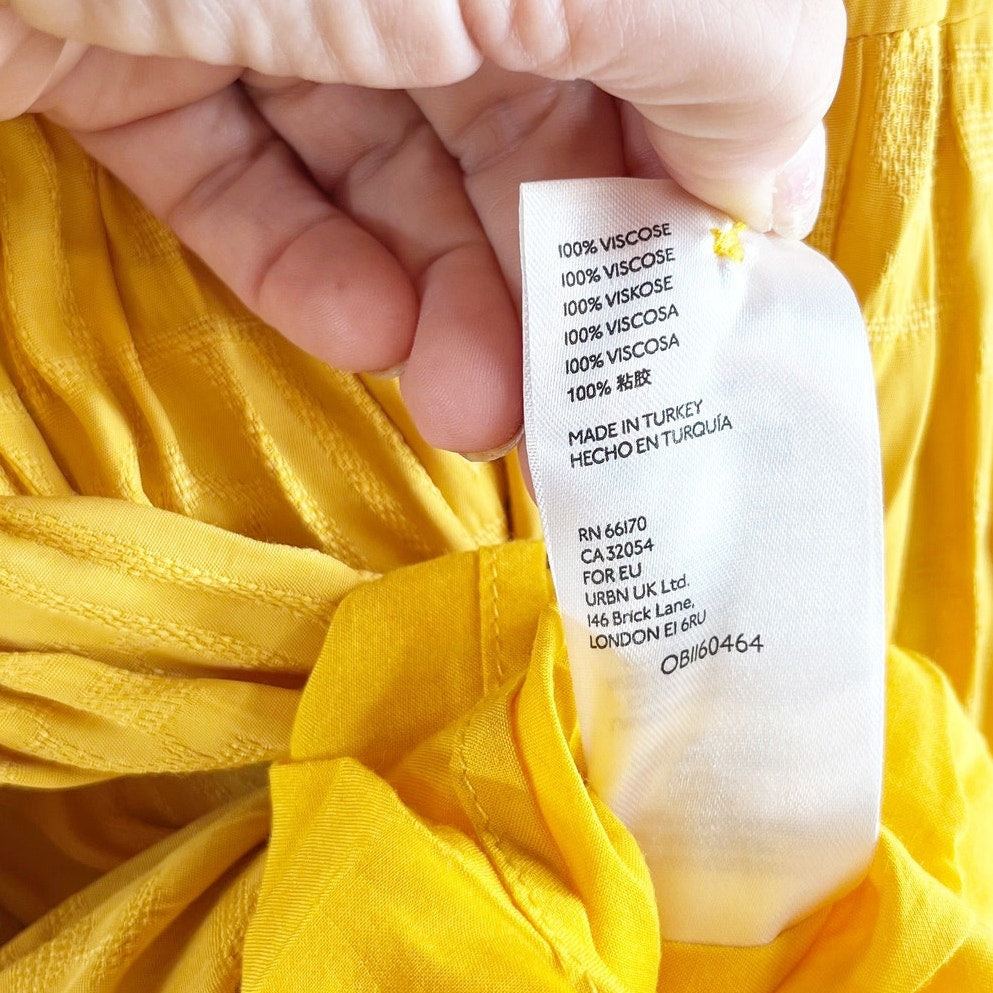 Maeve Anthropologie Tiered Pull On Boho Maxi Peasant Skirt Yellow Small