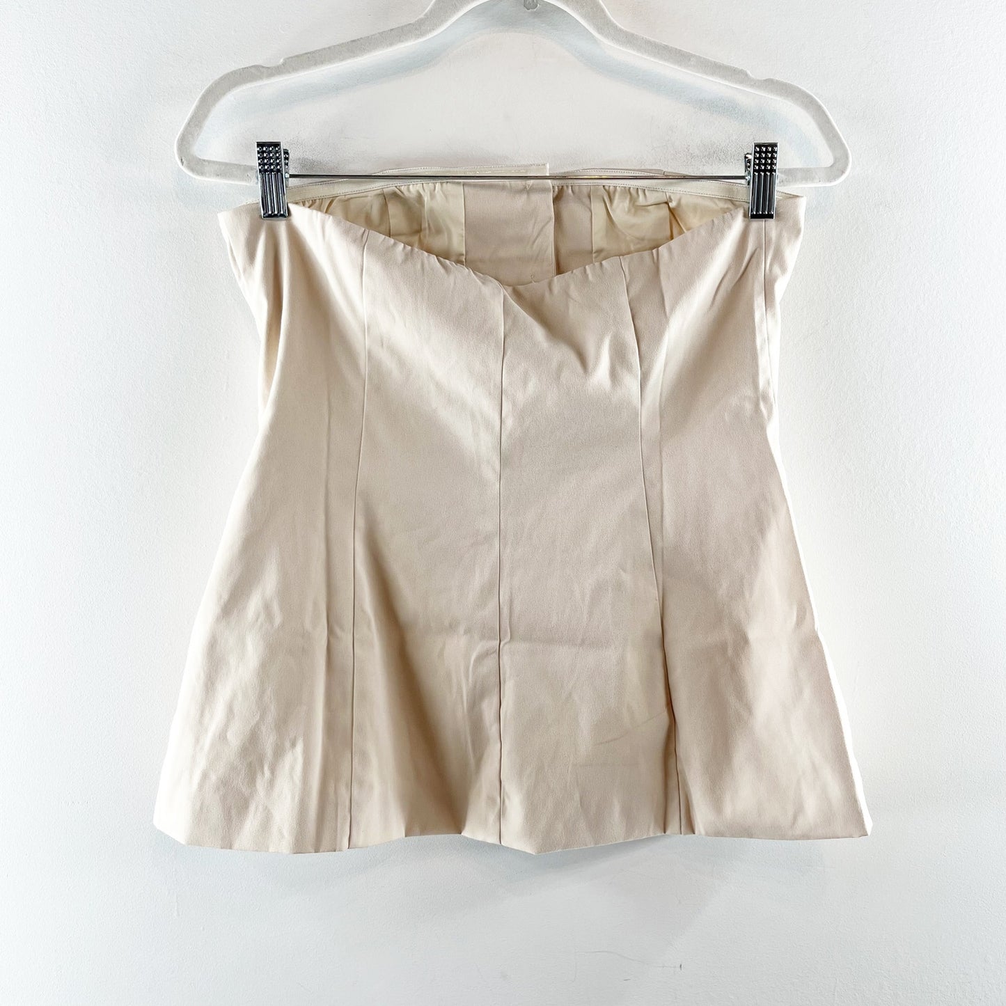 All the Ways Olivia Button-Front Strapless Tube Tank Top Cream Medium