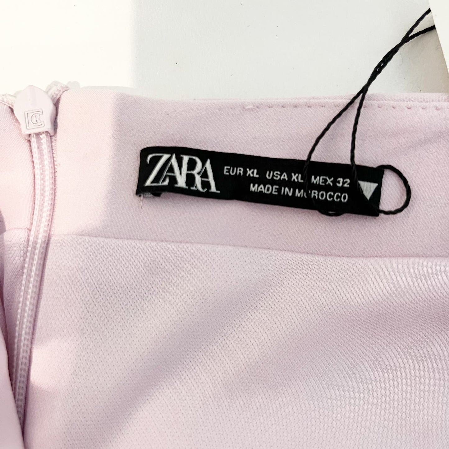 ZARA Ruched Top Strapless Tube Mini Dress Pink XL