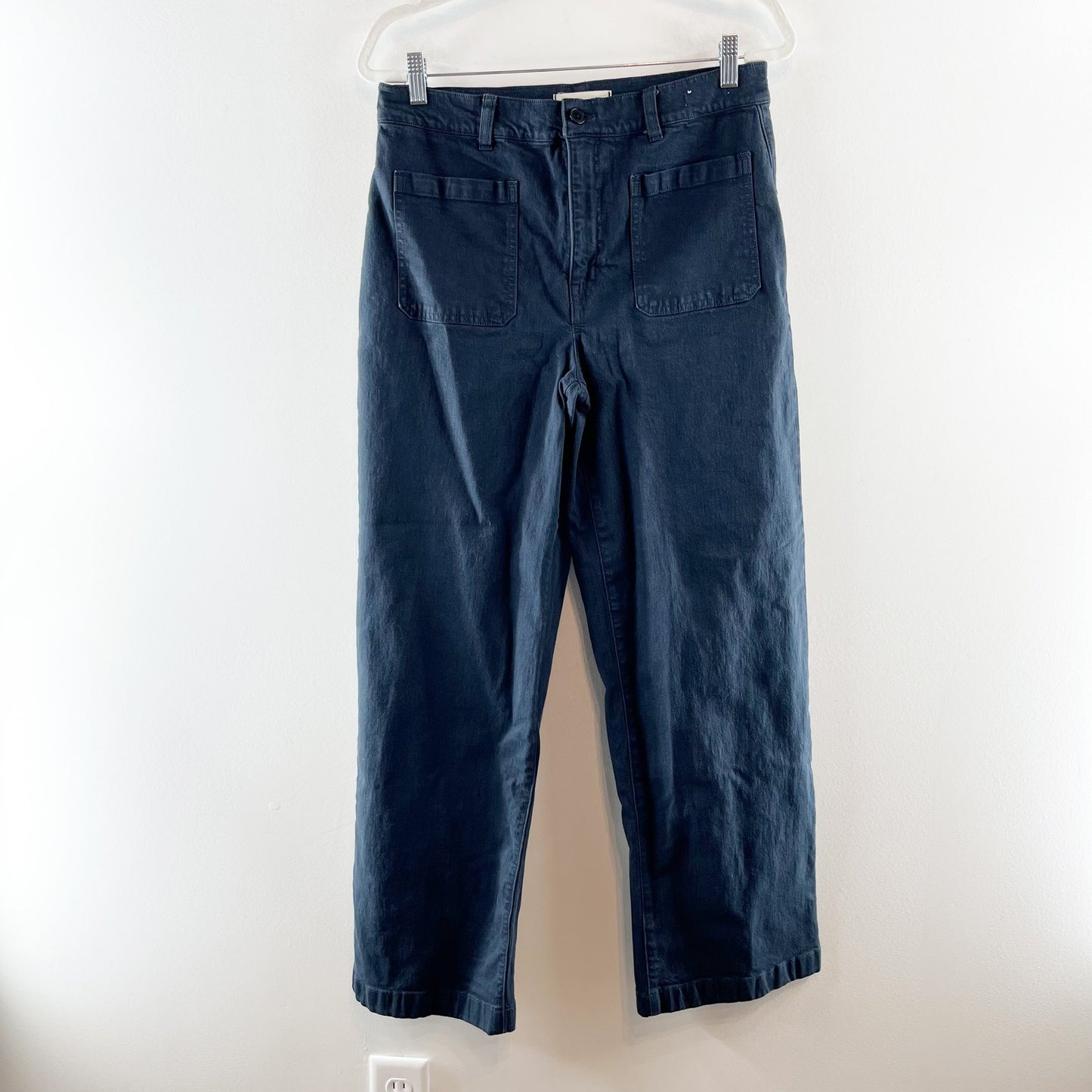 Madewell Emmett Wide Leg Patch Pocket Trouser Pants Navy Blue 29