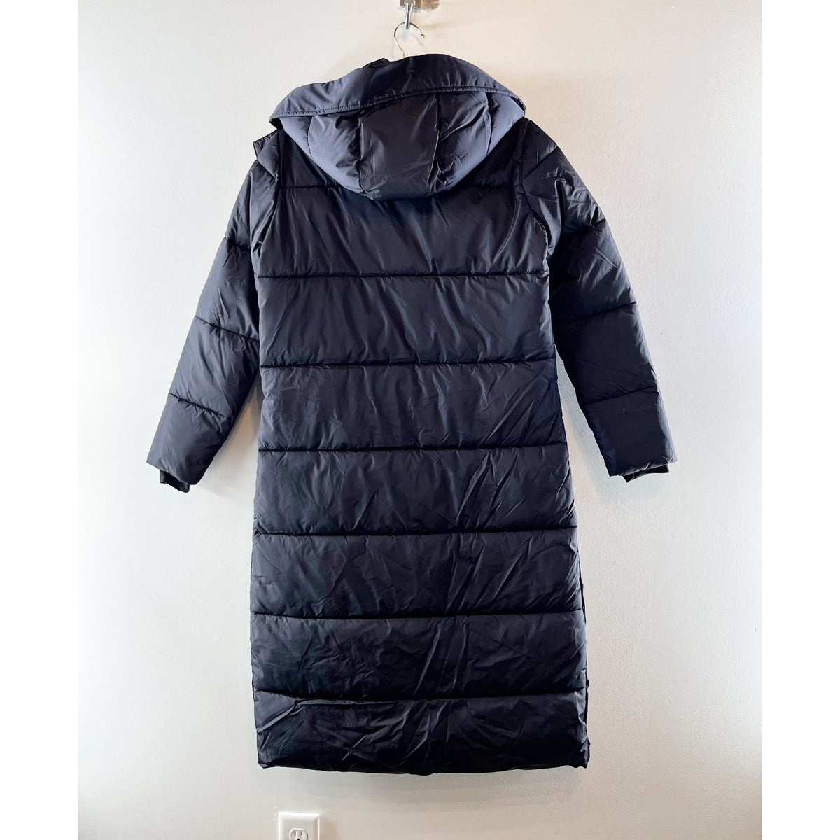Save The Duck Colette Long Midi Puffer Coat Parka Black XS