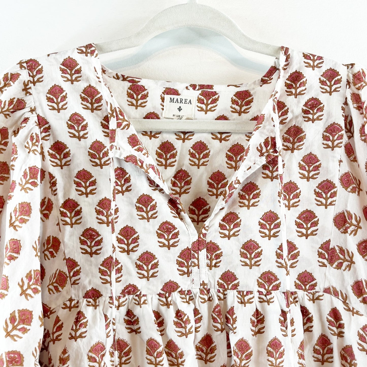 Marea Steph Shell Top Blouse in Bordeau White Small