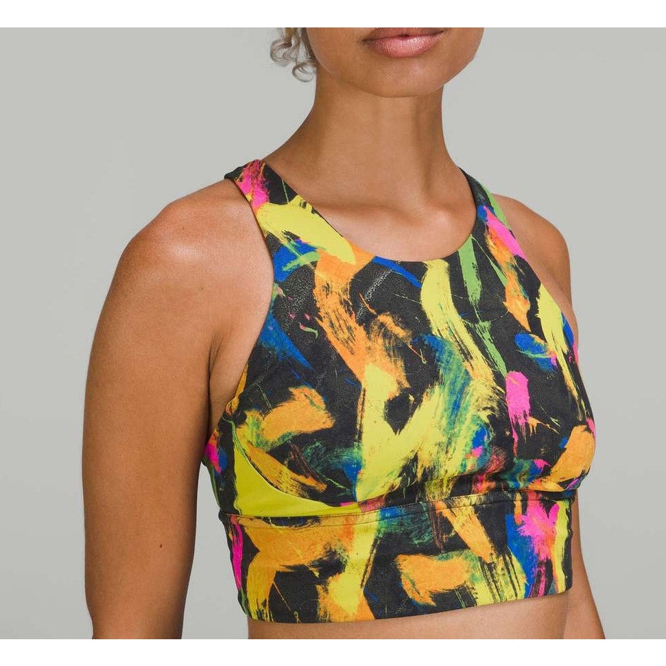Lululemon Athletica Wunder Train Racerback Long Line Bra Undertone Black Multi 6