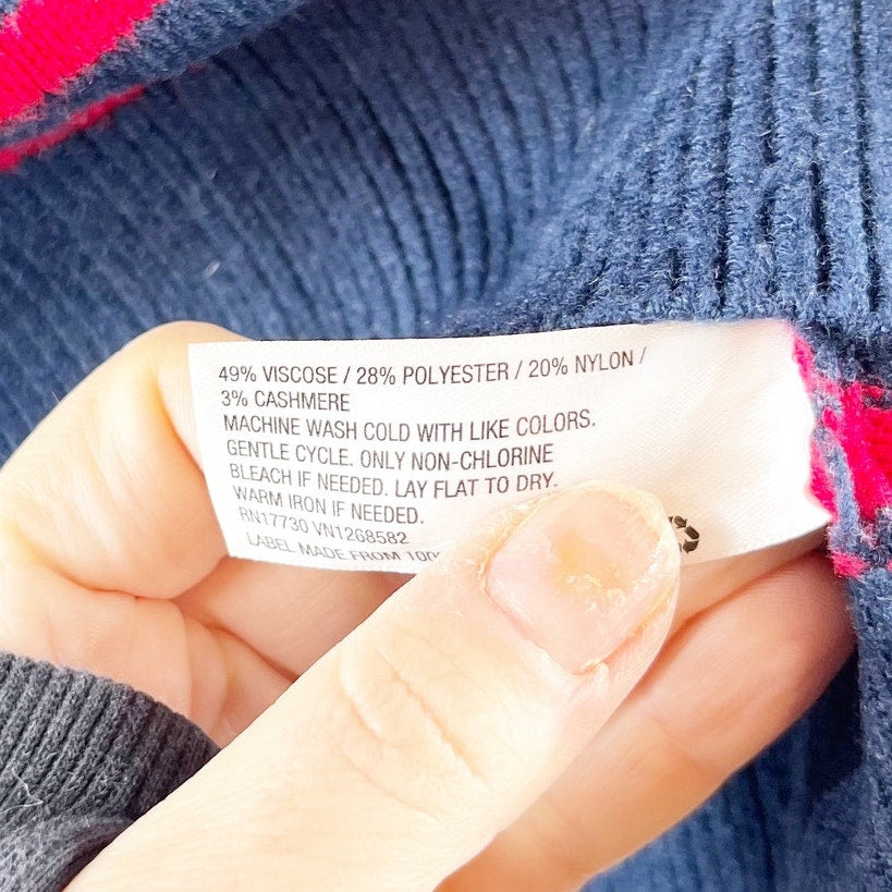 La Ligne x Target Striped Crew Neck Pullover Sweater Navy Blue Red Medium