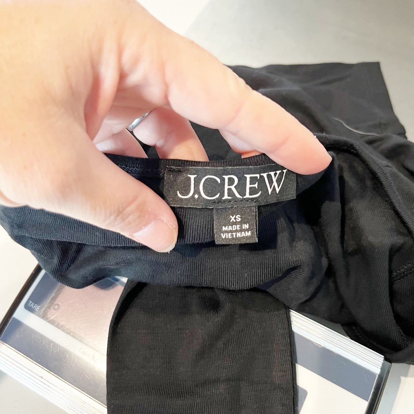 J. Crew Long Sleeve Ribbed Scoopneck Button Up Top Black XS