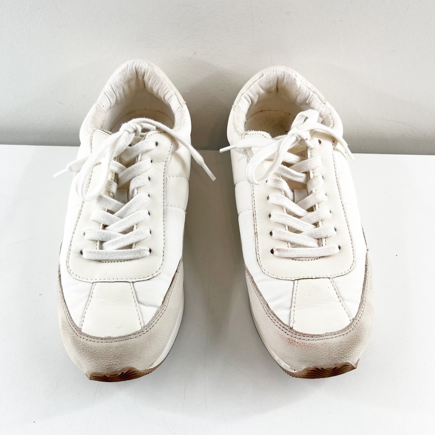 Madewell League Trainer Sneakers in Washed Nubuck Cream 7.5
