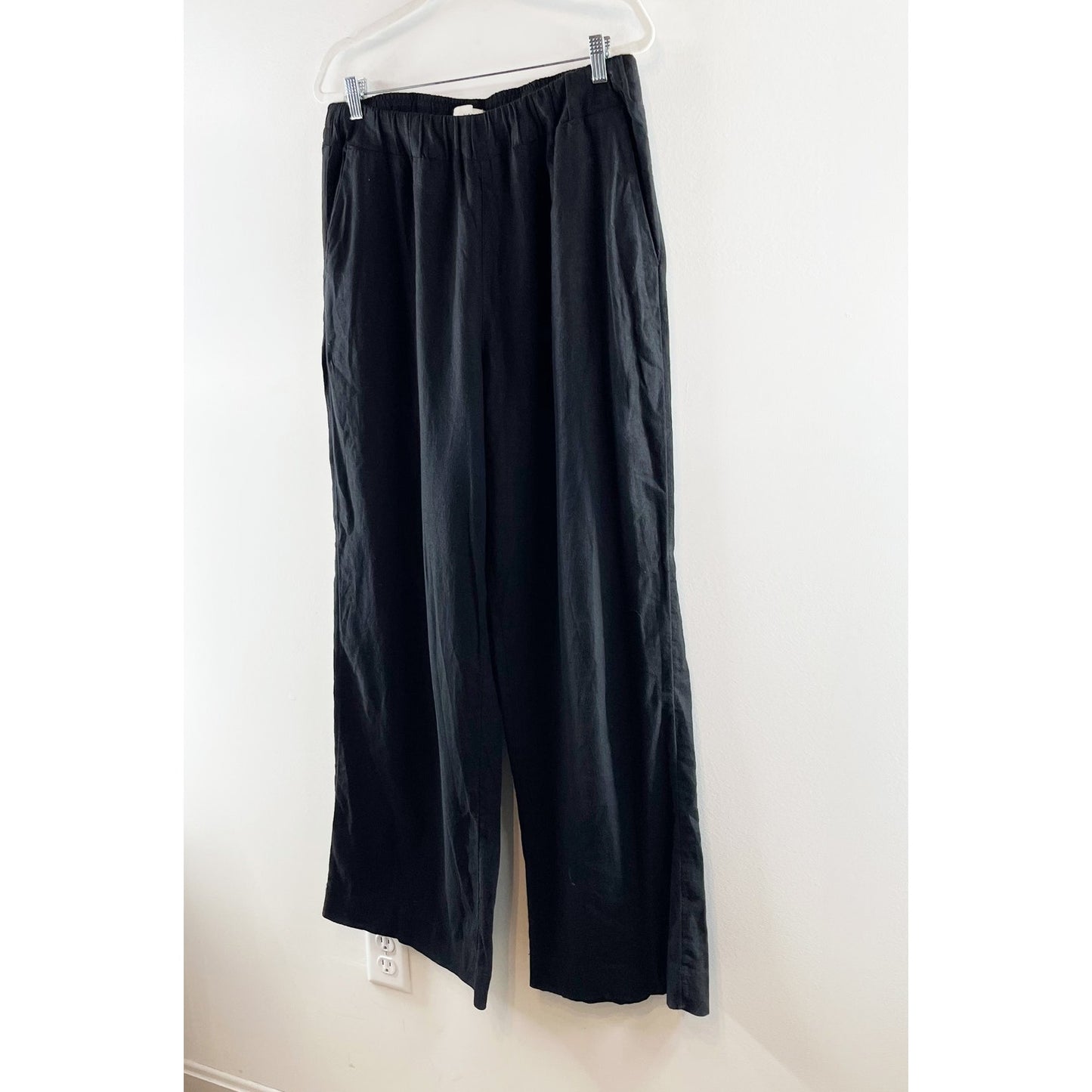 Abercrombie & Fitch Pull On High Rise Wide Leg Pants Black Large Tall