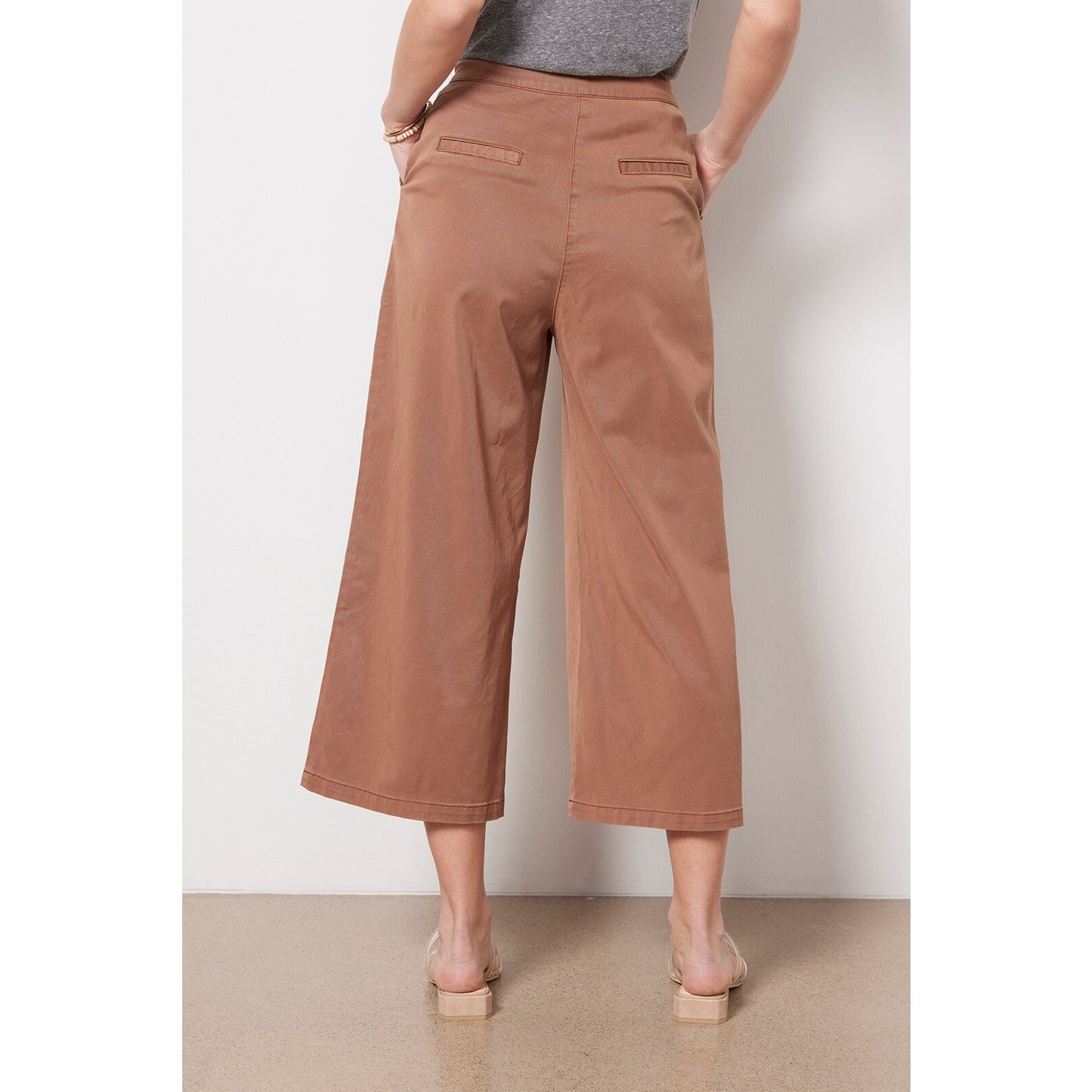 Splendid Evereve Margaret Cropped Wide Leg Trouser Pants Chocolate Brown XS