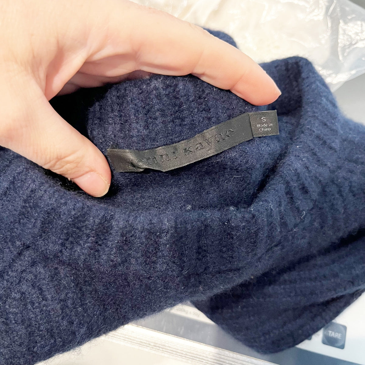 Jenni Kayne 100% Cashmere Long Sleeve Boxy Fisherman Sweater Navy Small