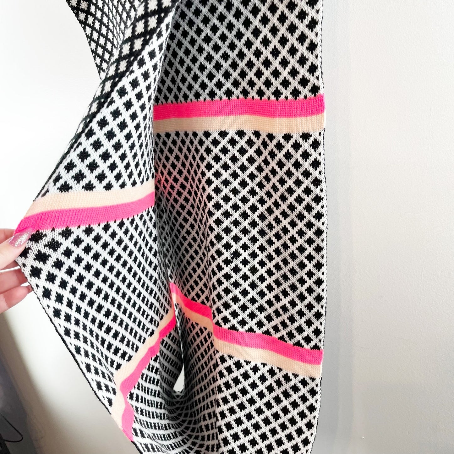 LOFT Pink Black Infinity Wrap Scarf