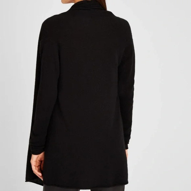 Club Monaco Cristina 100% Cashmere Shawl Lapel Cardigan Sweater Black Small