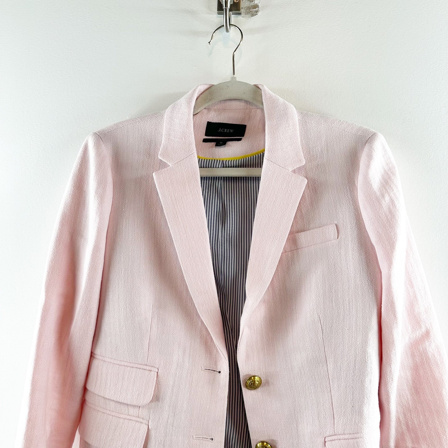 J. Crew Dalton Blazer Jacket in Italian Cotton-Linen Blush Pink 6