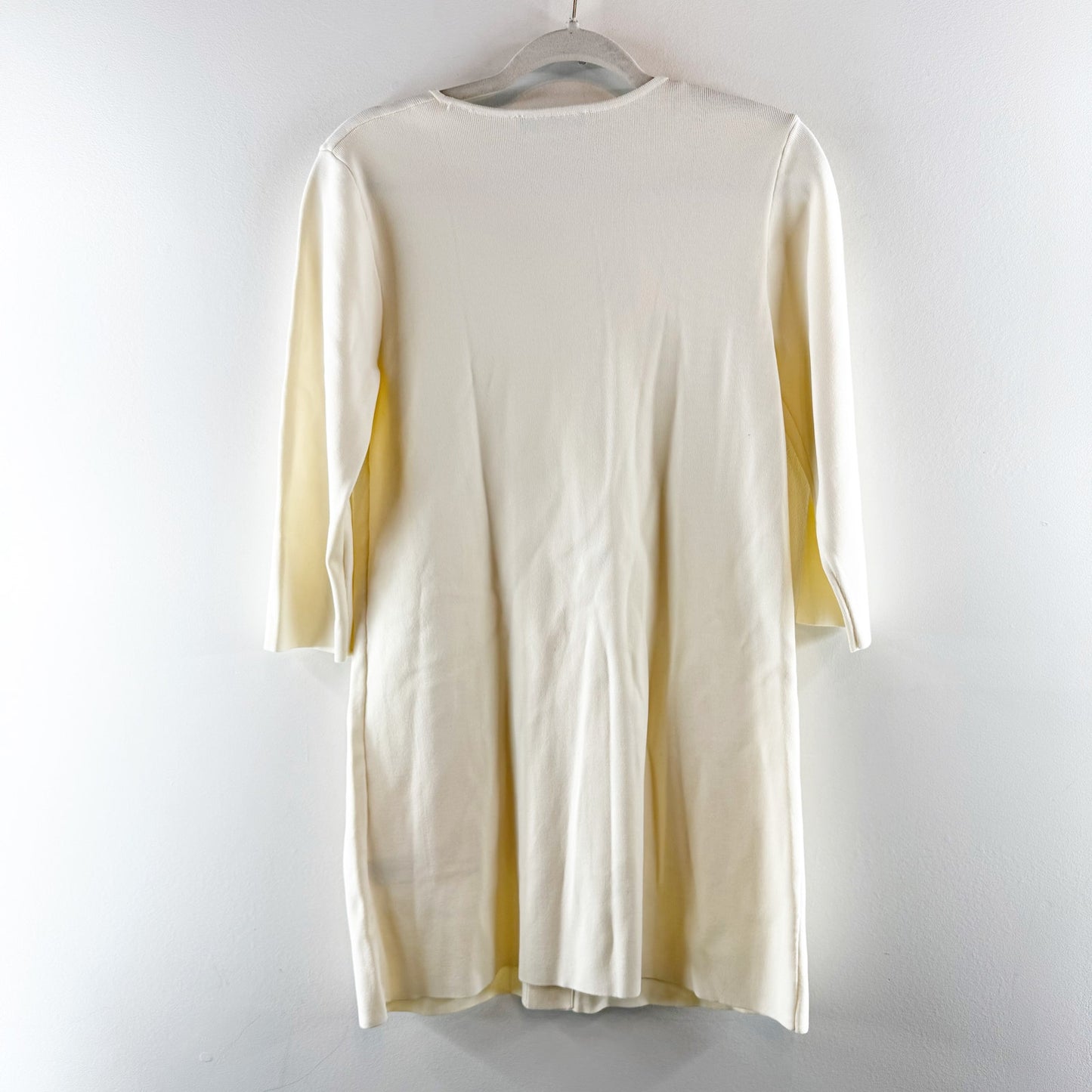 ZARA 3/4 Sleeve Sweater 3D Bows Mini Dress Cream Medium