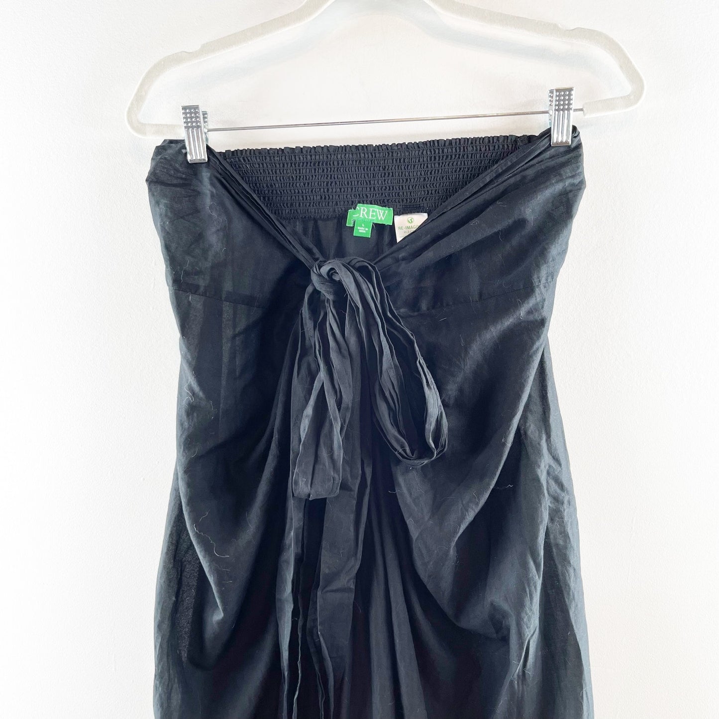 J. Crew Convertible Beach Cotton Sarong Skirt Dress Black Large