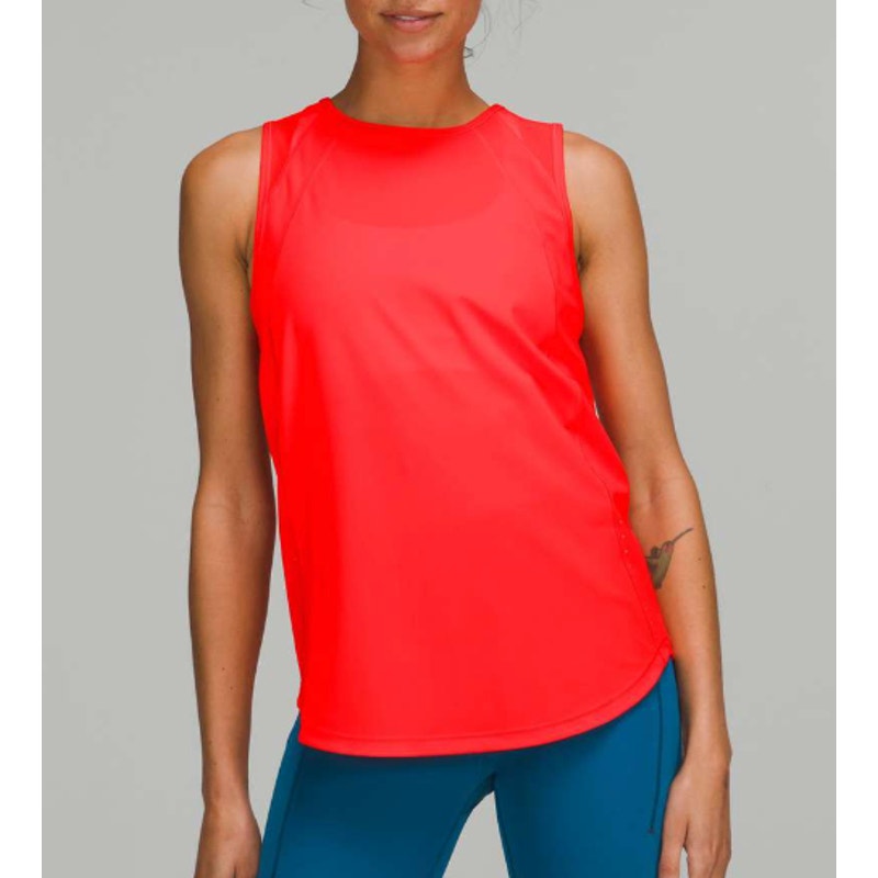 Lululemon Sculpt Tank Top Open Back Cutout Flare Red Orange 10