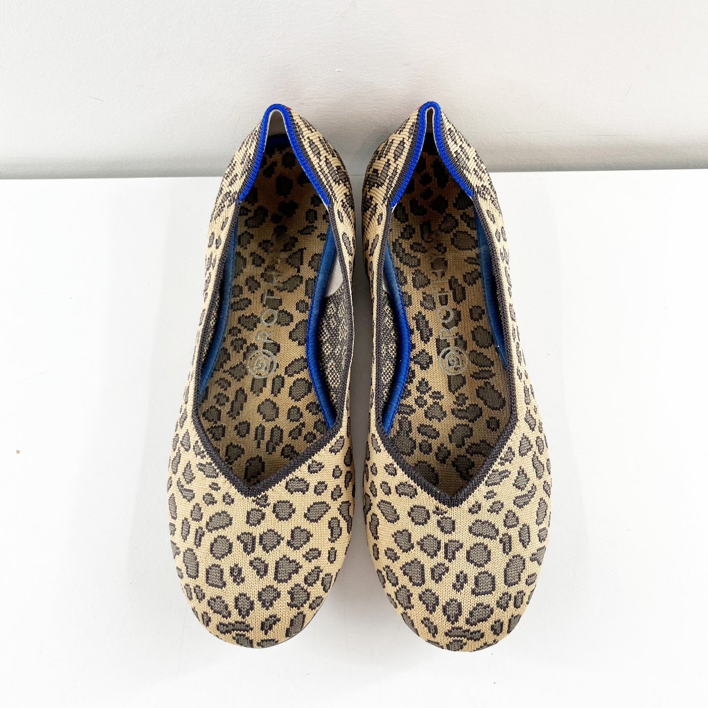 Rothy's Round Toe Slip On Leopard Ballet Flats Tan Black 9