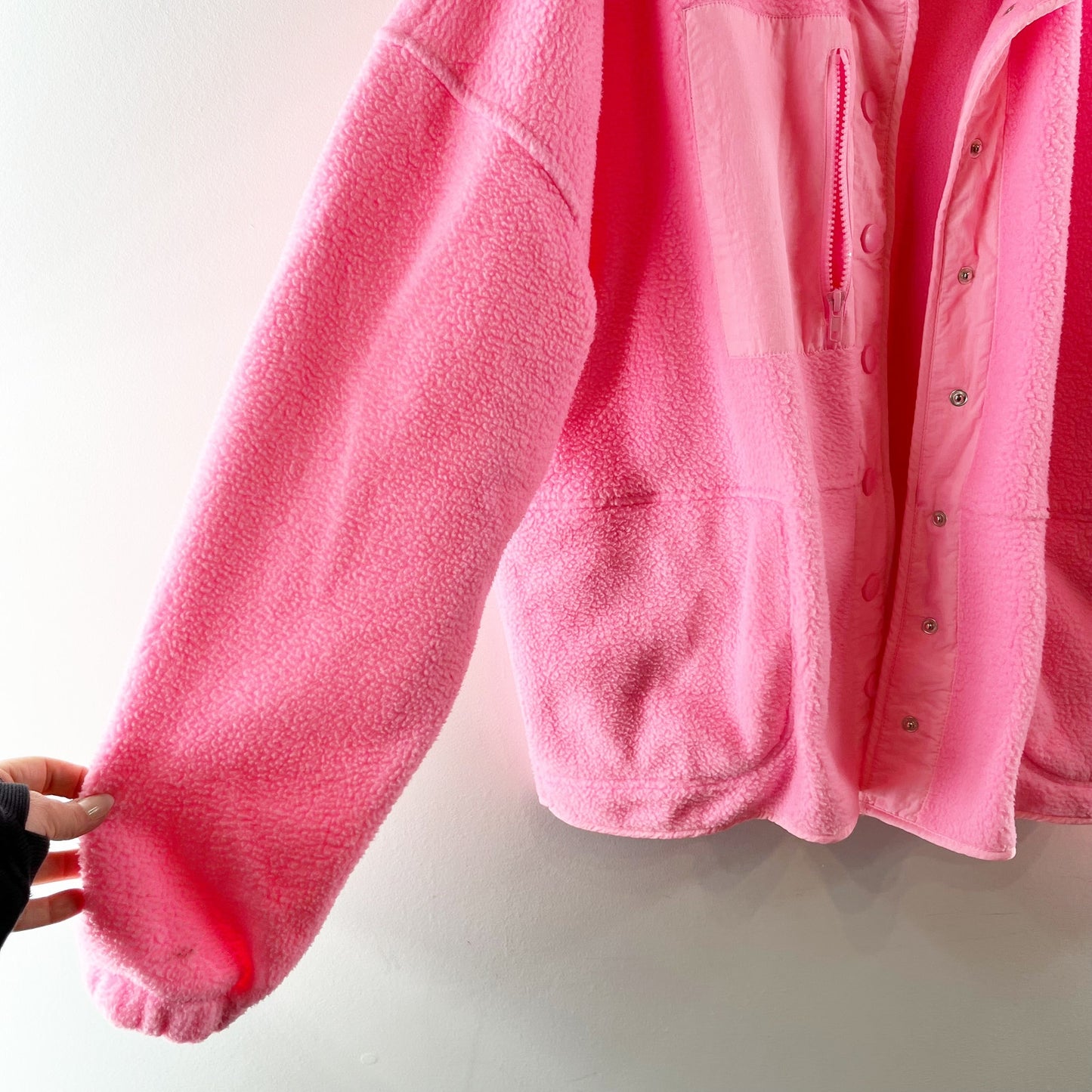 Wild Fable Snap Button Up Fleece Sherpa Jacket Neon Pink XXL