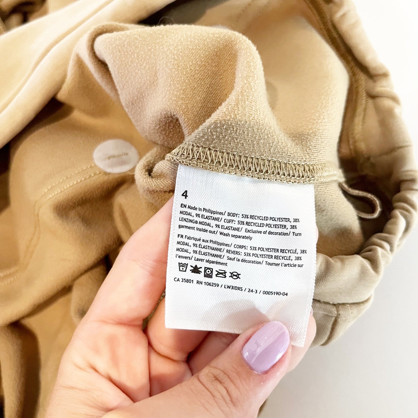 Lululemon Brushed Softstreme Half Zip Cropped Pullover Sweatshirt Neutral Tan 4