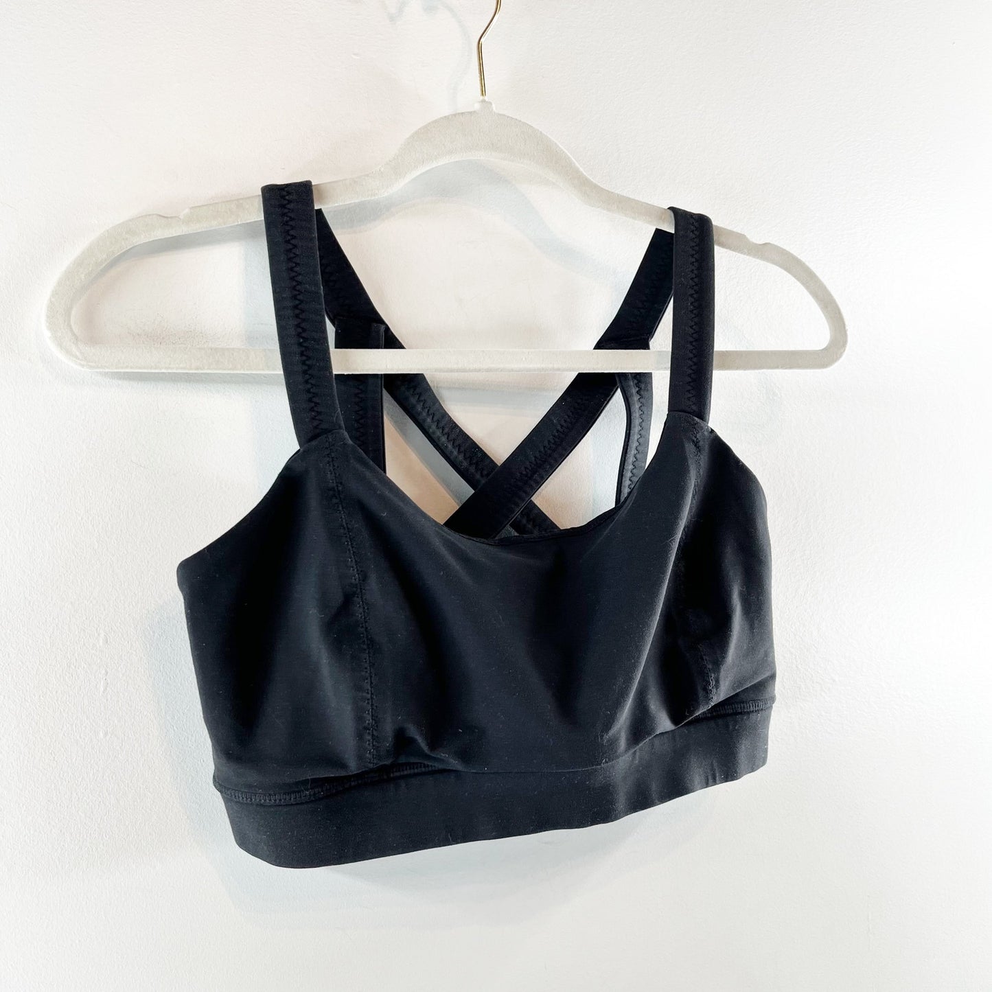 Lululemon Cross My Heart Sports Strappy Back Bra Black 10