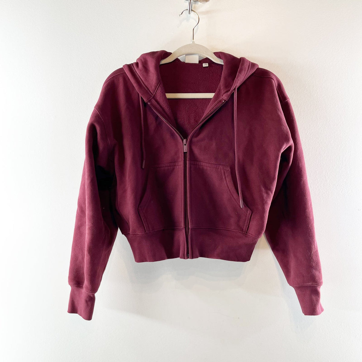 Aritzia Sweatfleece Boyfriend Boxy Full Zip Hoodie Sweatshirt Gala Plum XS