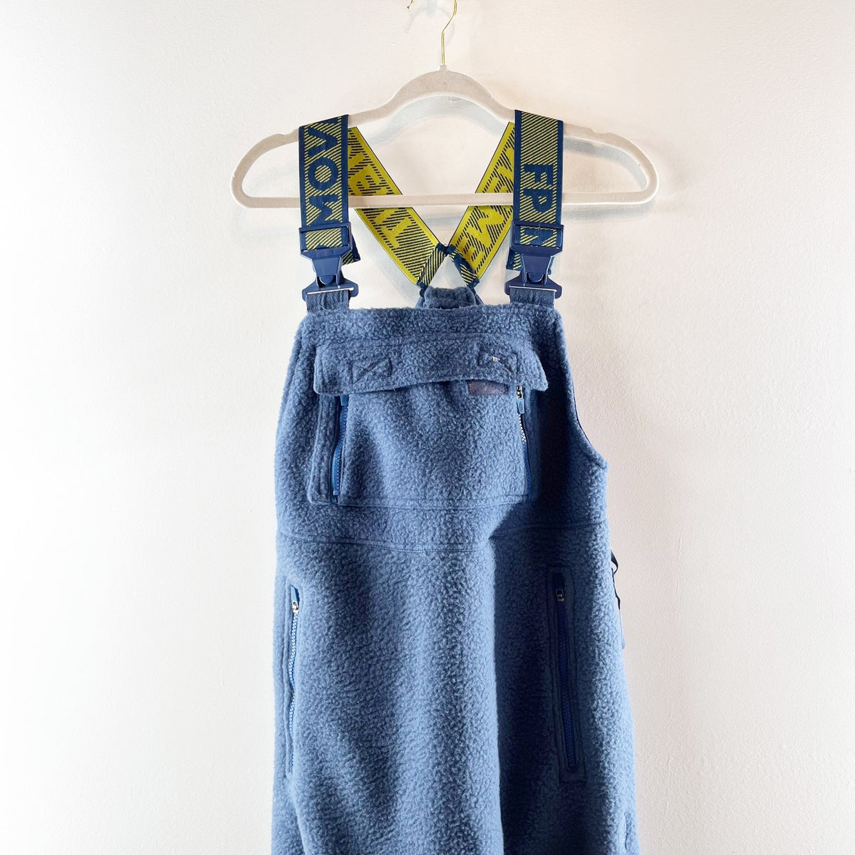 FP Movement Hit The Slopes Salopette Bib Fleece Overalls Blue Yellow XS