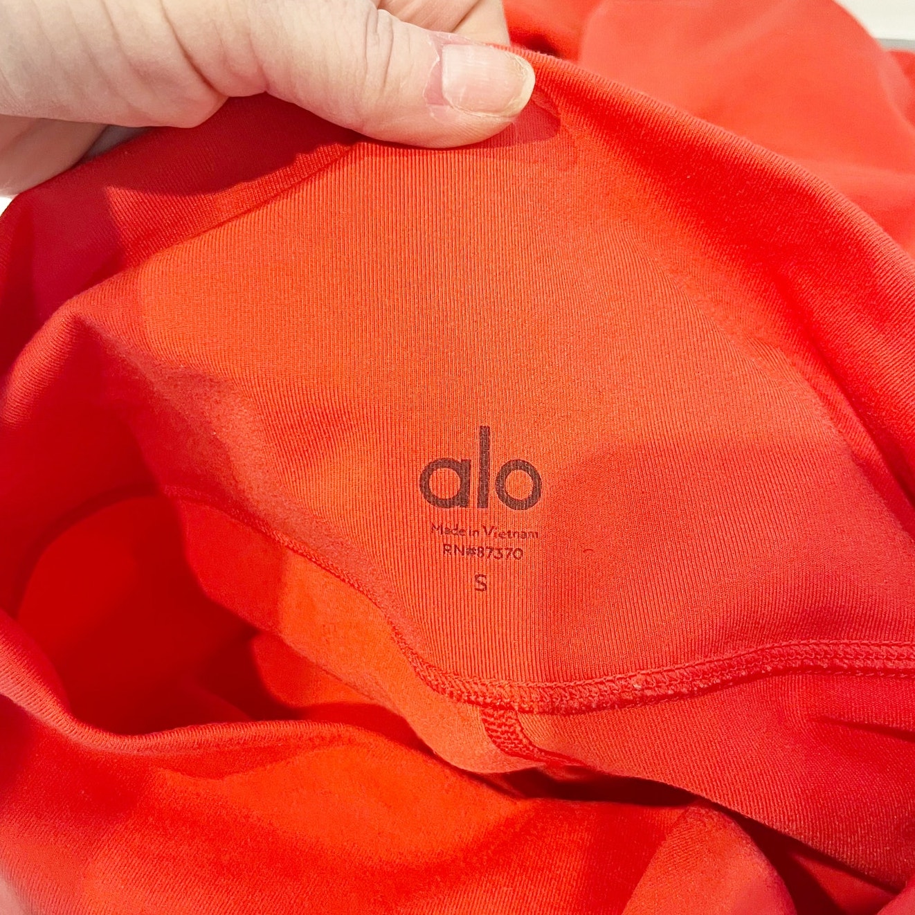 Alo High Rise Airbrush Compression Leggings Red Orange Small