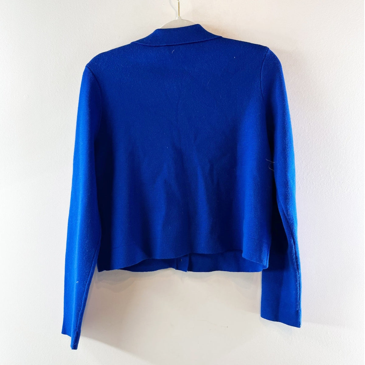 Sezane Betty Wool Long Sleeve Cardigan Sweater Royal Blue Small