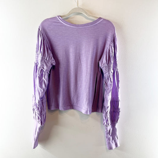 Pilcro Anthropologie Long Puff Sleeve T-Shirt Top Lavender Purple Small