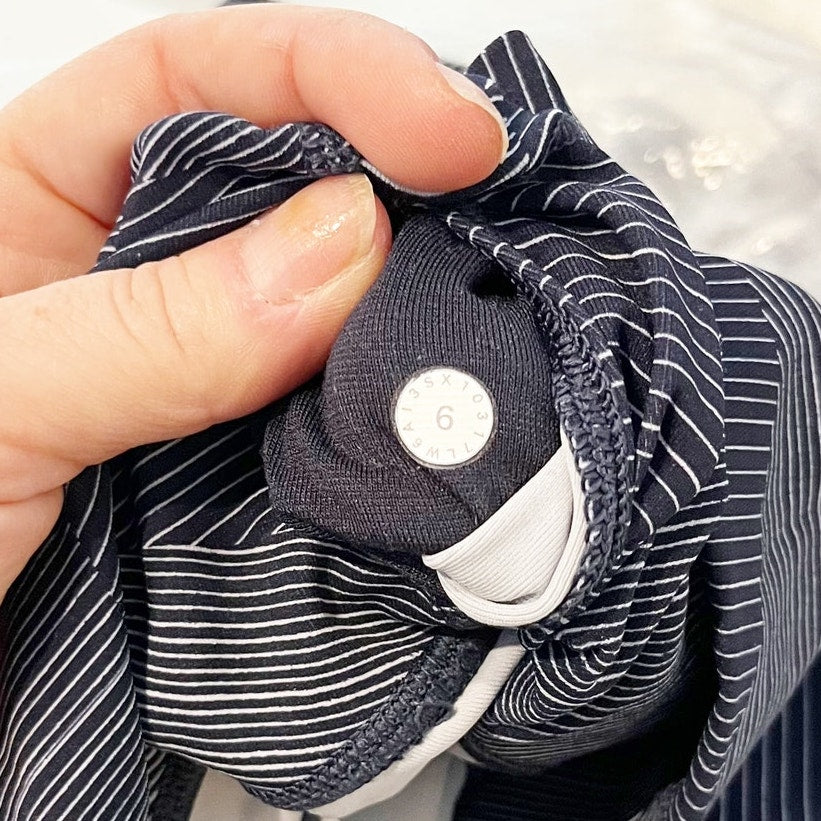 Lululemon Wunder Under Crop Hi-Rise Leggings 21" Etch Hail Midnight Navy Blue 6