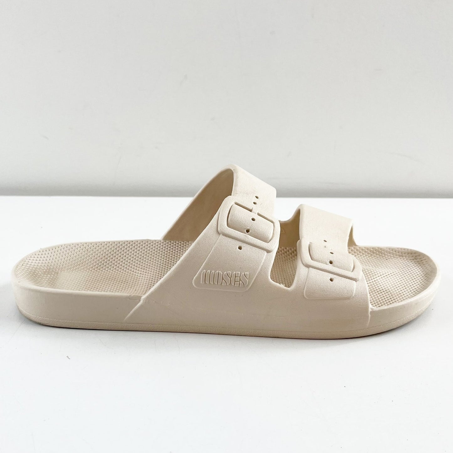 Moses Double Buckle Slide Sandals Stone Cream 38 / 39